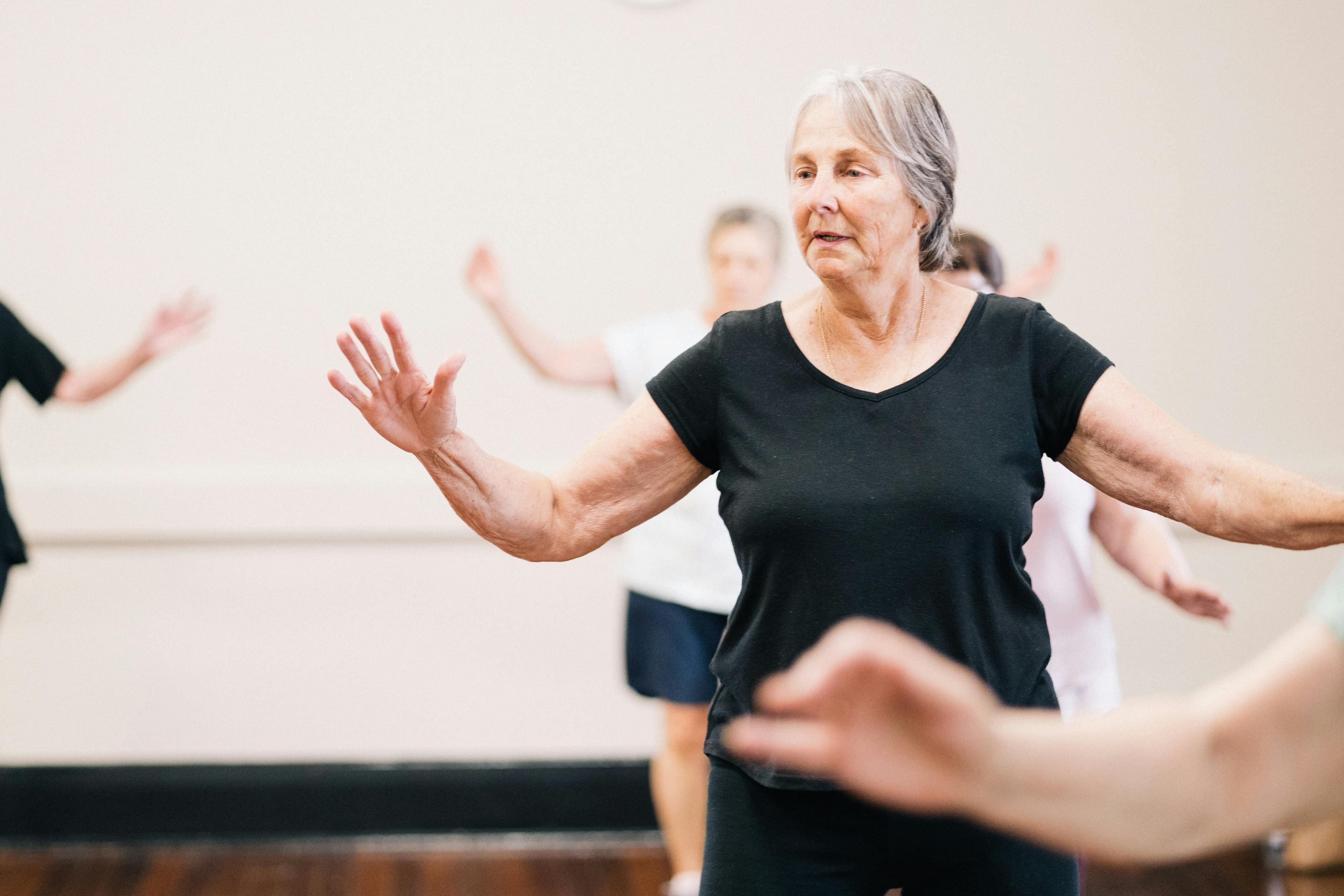 People participating in an inclusive group exercise session
